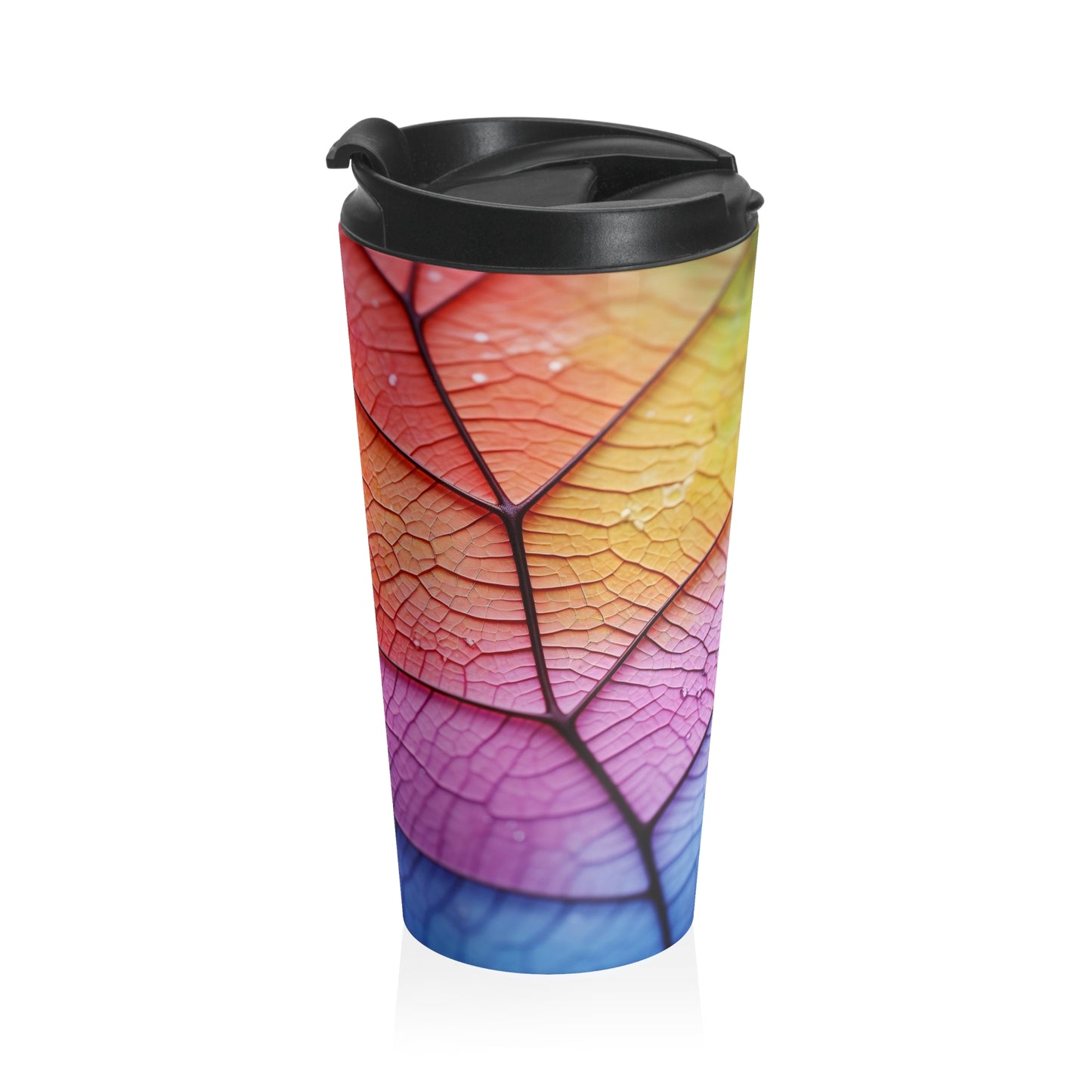 Colorful Leaf Pattern Travel Mug, Nature Lover Gift, Eco-Friendly Coffee Cup, Vibrant Floral Design, Perfect for On-the-Go