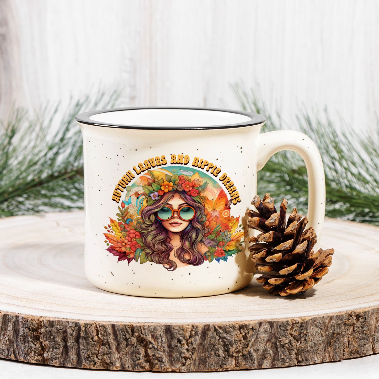 Ceramic Camp Mug Speckled Cream 13oz