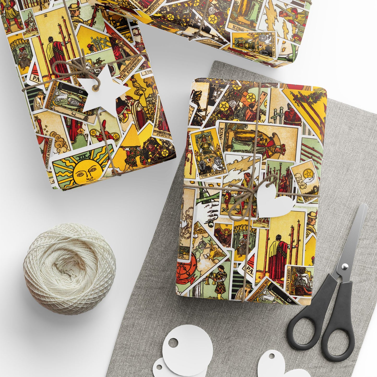 Tarot Card Wrapping Paper, Mystical Gift Wrap, Unique Birthday Packaging, Boho Chic Gift Decor, Occult Party Supplies