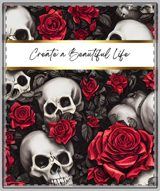 Gothic Rose Skull Quilted Throw Blanket, Cozy Decor, Gifts for Halloween, Gothic Home, Boho Living Room, Unique Wall Art