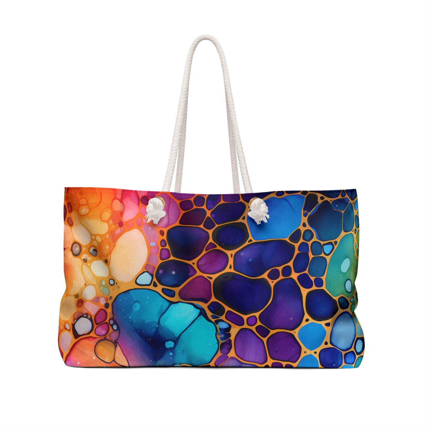 Colorful Weekender Bag - Create a Beautiful Life, Travel Tote, Beach Bag, Overnight Bag, Gift for Her, Vacation Essentials