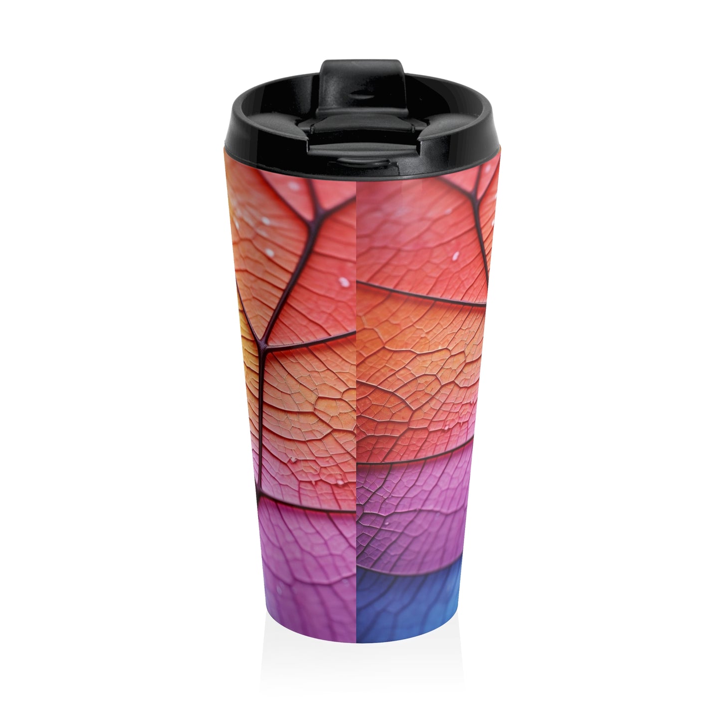 Colorful Leaf Pattern Travel Mug, Nature Lover Gift, Eco-Friendly Coffee Cup, Vibrant Floral Design, Perfect for On-the-Go
