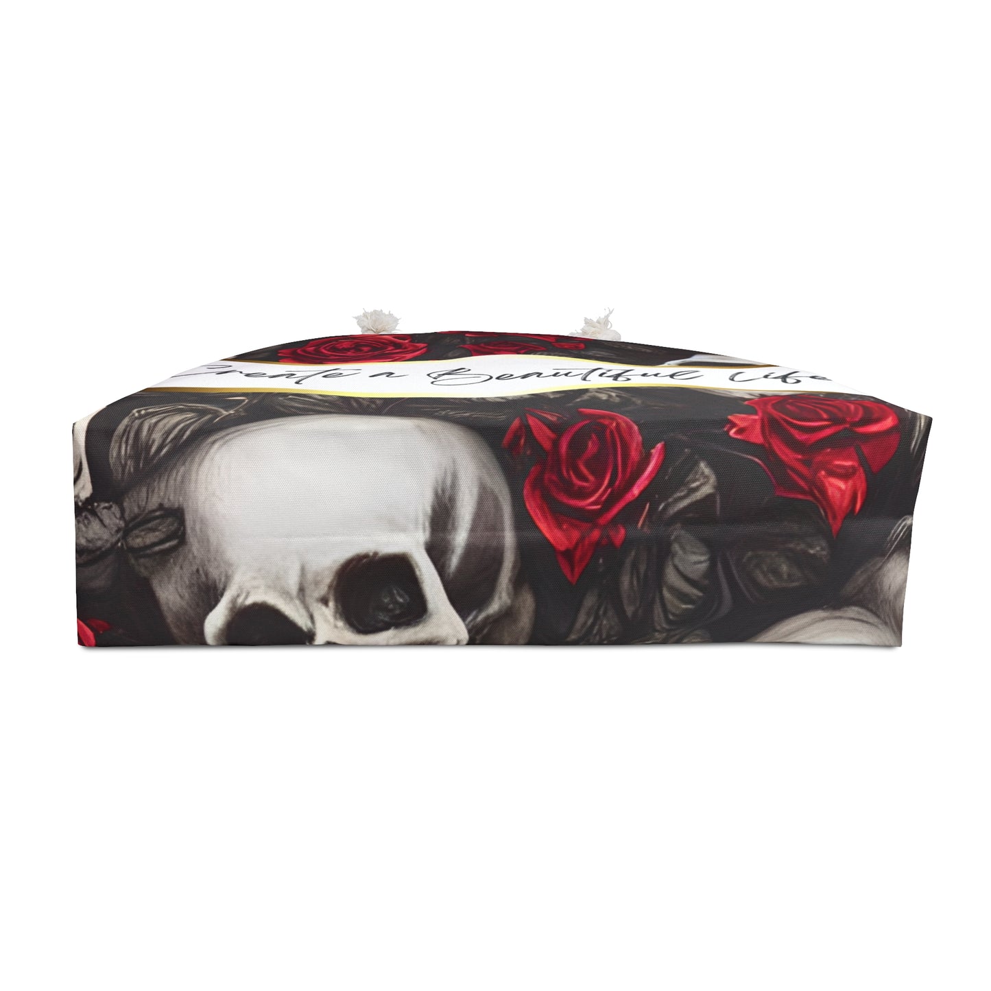 Gothic Floral Weekender Bag, Skull Tote, Travel Bag, Gym Bag, Boho Chic, Stylish Beach Bag, Gift for Her