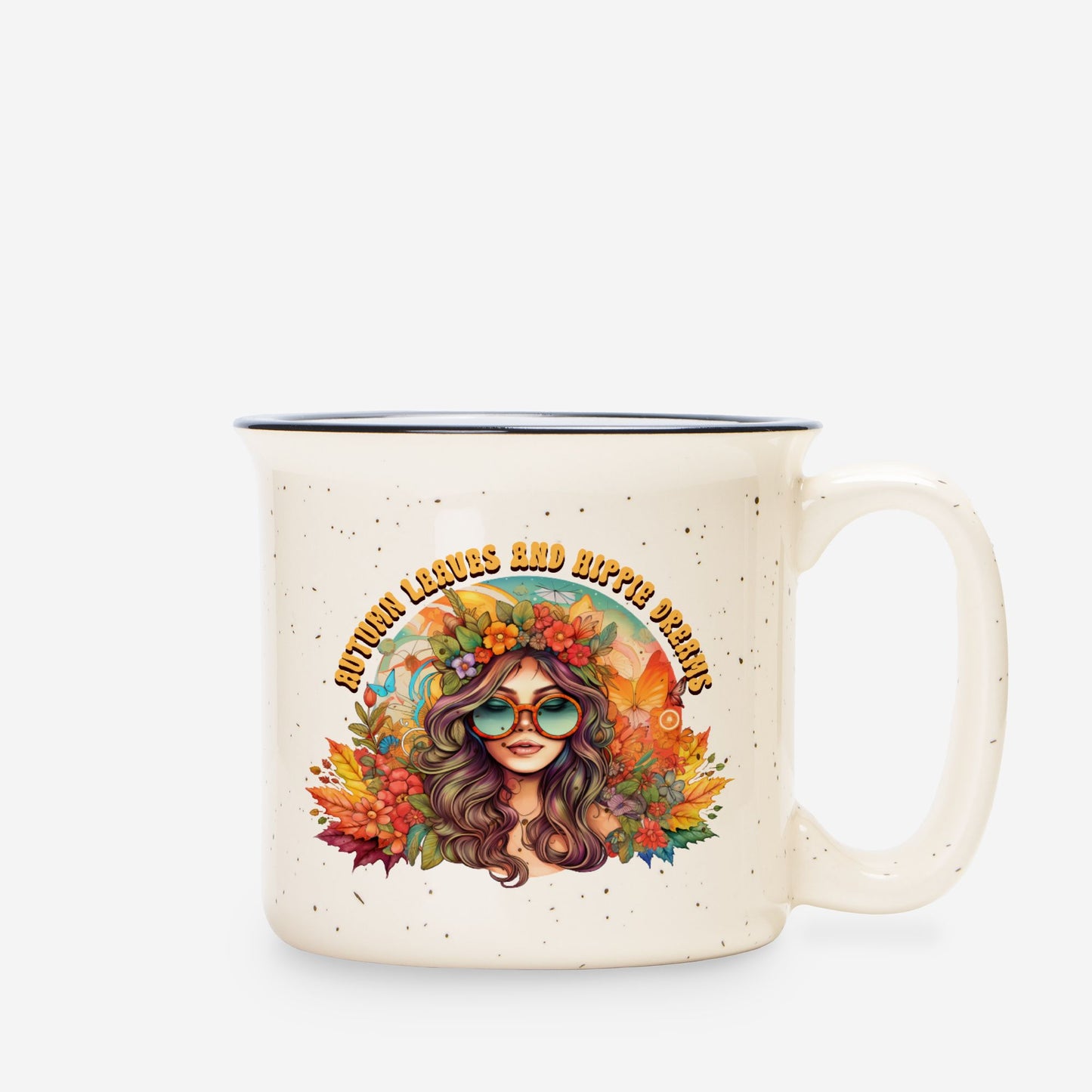 Ceramic Camp Mug Speckled Cream 13oz
