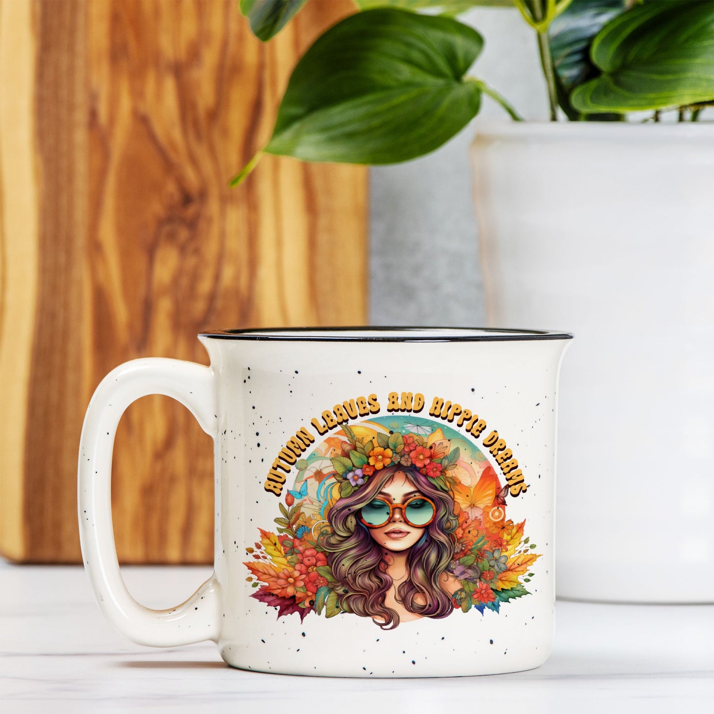 Ceramic Camp Mug Speckled Cream 13oz