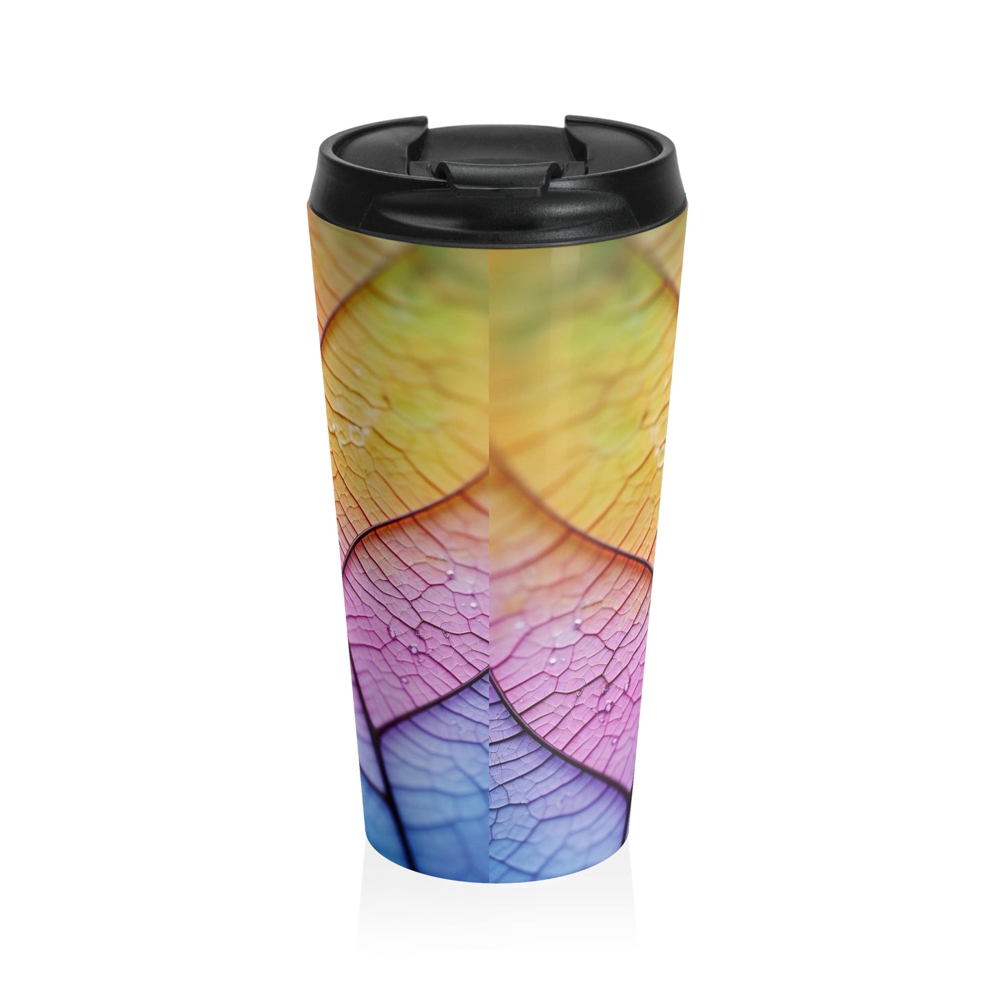Colorful Leaf Pattern Travel Mug, Nature Lover Gift, Eco-Friendly Coffee Cup, Vibrant Floral Design, Perfect for On-the-Go
