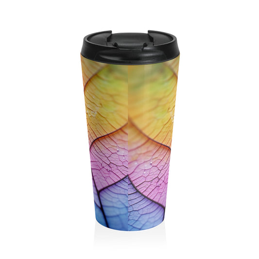Colorful Leaf Pattern Travel Mug, Nature Lover Gift, Eco-Friendly Coffee Cup, Vibrant Floral Design, Perfect for On-the-Go