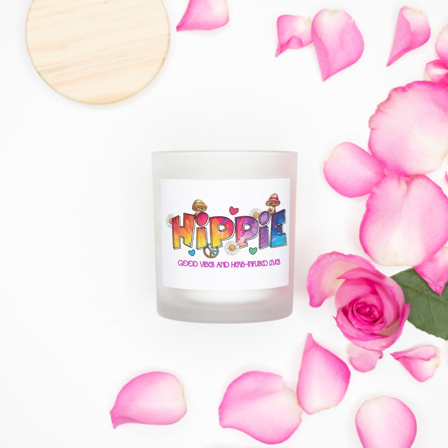 Candle Frosted (Pink Wick) Glass